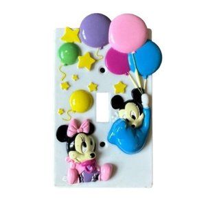 Vintage Disney 80s Minnie Mickey Mouse Balloons Nursery Light Switch Cover